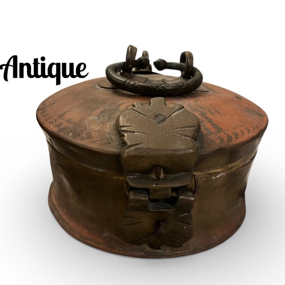 Antique Other - Antique Chapati Copper India Betel Box